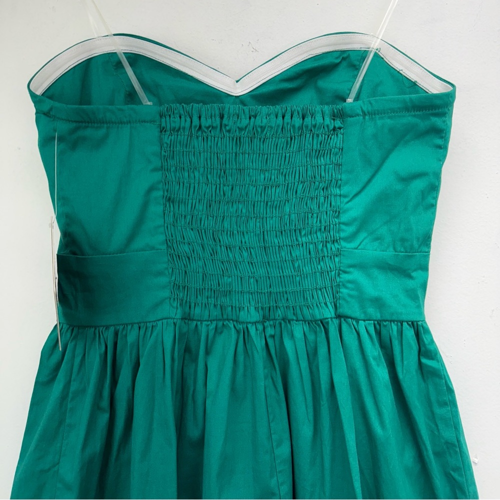 Bebop size Medium Juniors Green Sweetheart Neckline Pleated Strapless Dress NWT - Picture 5 of 8